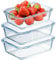 3 teglie da forno in vetro, 0,64 + 1 + 1,5 l, rettangolare, in vetro borosilicato, resistente al calore fino a 400 °C, per friggitrice ad aria calda, forno, forno a microonde