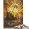 Goldenes Puzzle mit sinkendem Schiff, Familienspaß, rechteckiges Papierpuzzle für Jungen oder Mädchen, Kindertagsgeschenke, 1000 Teile (75 x 50 cm)