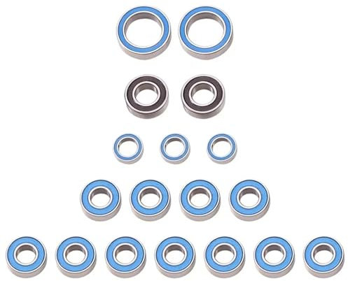 QAWSED Compatibile con Tamiya per CC01 1/10 RC Auto Aggiornamenti Parti Accessori RC Auto 18 Pezzi Kit Cuscinetto A Sfere Sigillato in Gomma Accessori Auto RC