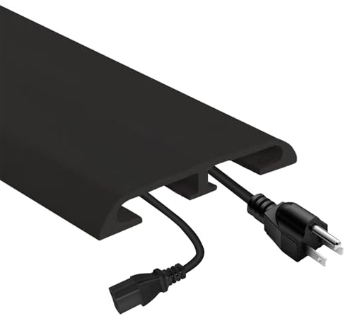 Flexibler Kabelkanal Schwarz, Kabelschacht Selbstklebend mit 2 Kanälen, 45mm Breit Kabelabdeckung für bis zu 4 Kabel, Kabel Verstecken Kabelkanäle für Boden,Wand,Fußleisten,Haushalt,Büro (Schwarz, 3m)