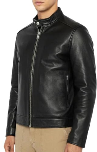 Schott Memphis Lederjacke für Herren, Schwarz