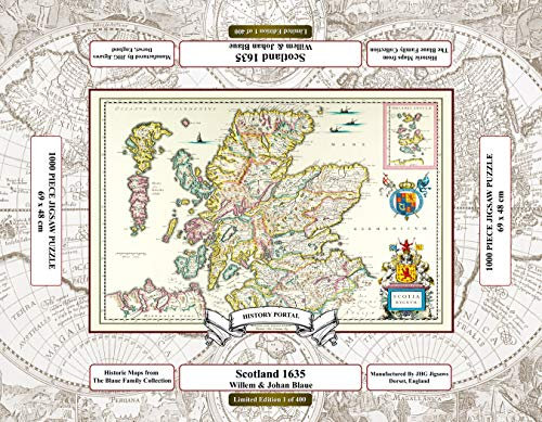History Portal Limited Edition 1000 Piece Jigsaw Puzzle Map of Scotland 1635 by Willem & Johan Blaeu - 69cm x 48cm completed (Approx 27 x 19) 48 HOUR TRACKED DELIVERY UK