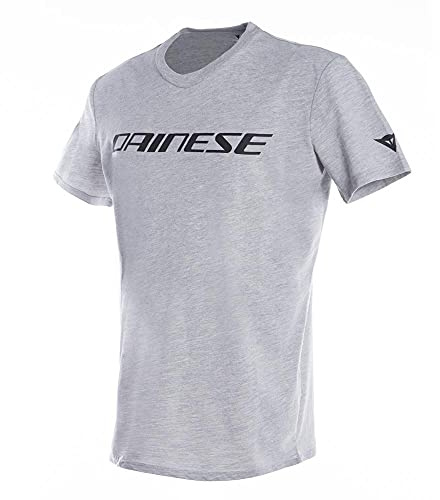 Dainese - T-Shirt, Dainese Men's Short Sleeve T-Shirt, 100% Cotton, Adult T-Shirt with Dainese Logo, Soft and Cool, Classic Style Motorbike Jersey, Durable Print, Grey/Black