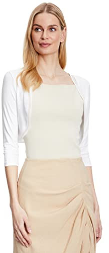 Vera Mont VM Damen 0037/4808 Bolero, per Pack Weiß (Offwhite 1014), 42 (Herstellergröße: 42)