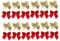 Qiuyan 24 Pieces 2 Ribbon Bows Small Christmas Bowknot Velvet Ribbon Bows Christmas Tree Decoration Set(Red and Gold)