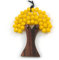 Avalaya Pendentif arbre de vie en perles de verre jaune vif/bois marron avec cordon en coton noir – 76 cm L