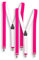 Shenky 2er Set neon Pinker hochwertiger Hosenträger mit 3 Clips