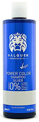 Valquer Profesional Champú Power Color cabellos teñidos. Vegano Y Sin Sulfatos (Plata). Potenciador color cabello - 400 ml.
