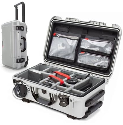 NANUK 935 Pro Photo Kit - Waterproof Hard Case for Camera, with Padded Dividers and Wheels, 56 x 36 x 23 cm - Dustproof and Shockproof, Cabin Luggage (Silver)