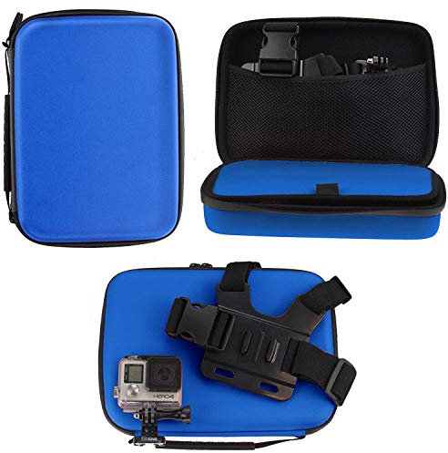 Navitech Blue Heavy Duty Rugged Action Camera Hard Case/Cover Compatible With The AKASO EK7000 PRO 4K
