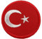 Aufnäher zum Aufbügeln oder Aufnähen, Motiv: Türkei, rund, bestickt