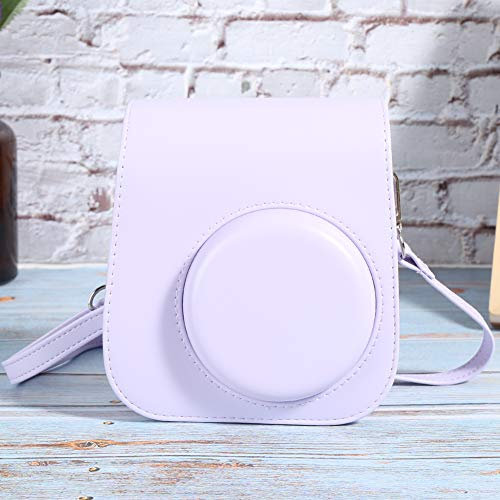 Vikye Mini Sac pour Appareil Photo Fashional, étui de Protection pour Appareil Photo, Cuir PU Simple et Beau pour Fujifilm, Appareil Photo Instax Mini 11,(Purple)