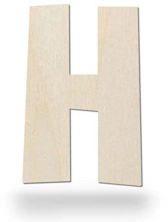 Kleenes Traumhandel Holzbuchstaben - Buchstabe aus Holz - Buchstaben für Türbeschriftung - Alphabet aus Holz für Kinderzimmer, Wohnzimmer u.v.m. - (20 cm, Großes H)