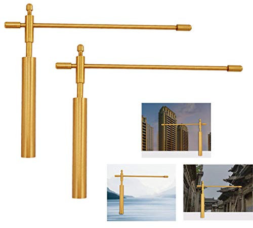 LEXIANG Tiges de radiesthésie en Laiton 2 pièces, Tige de Divination pour Toos de Chasse aux fantômes, Eau de Divination, trésor, Objets enterrés, etc.