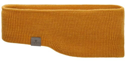 LIERYS Fine Merino Stirnband Damen/Herren/Kinder (7,5-10 cm breit) - Made in Germany - mit Merinowolle - Ohrenwärmer gefüttert mit Baumwolle - One Size (53-60 cm) - Herbst/Winter senf One Size