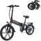 SAMEBIKE 20LVXD30-II 20-Zoll-Elektrofahrrad-Upgrade-E-Bike, zusammenklappbares Citybike für Erwachsene, 48 V, 10,4 AH, Abnehmbarer Akku, Elektrofahrräder mit LCD-Display und Vorder- und Rücklicht