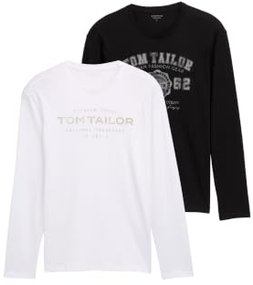 TOM TAILOR Herren Langarmshirt im Doppelpack