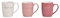 levandeo 3er Set Becher 300ml Home Porzellan Pink Rosa Weiß Gold Kaffeepott Tasse Pott Heißgetränke Stars