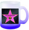 Glas-Tasse weiß/lila Walk of fame (Wunschname) Kaffeetasse, Teetasse, Glühweintasse, Glas satiniert mit Farbverlauf
