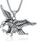 Hoisy Punk Halskette Herren, Adler Anhänger Edelstahl Adler Greifen Schlange Hip Hop Kette 60cm
