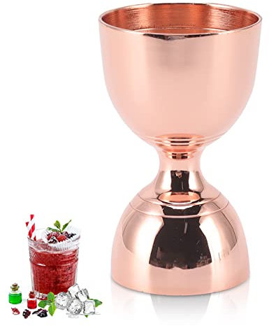 Cocktail Jigger, Bell Jigger en Acier Inoxydable 30/60ml Bar Mesure Jigger 2 oz 1 oz Bar Outil Shot Jigger pour Barman Cocktail Liqueur Haute Précision Large Ouverture(30/60ml Or Rose)