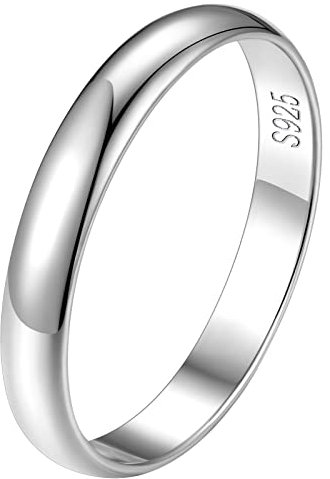 Findchic Silberringe Damen 925 schlicht Herrenring 3mm glatt Partnerringe für sie und ihn Ehering Couple Statement Fingerring Basic Trauringe Verlobungsring Paar Geschenke Größe 67