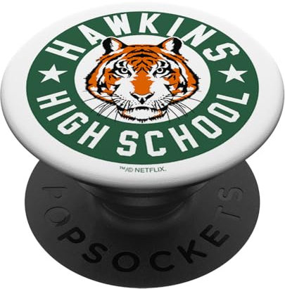Stranger Things Hawkins Tiger High School Emblem PopSockets mit austauschbarem PopGrip