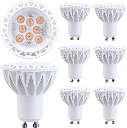 GU10 LED Warmweiss Dimmbar 5W 2700K AC220-240V GU10 LED Spot Light Glühbirnen 6 Stück,GU10 LED 450Lm 38° Abstrahlwinkel Lampe Ersetzt 50W Halogen Warmweiß, für Landschaft Einbau und Track Lighting