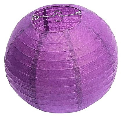Meisax 10 Stücke Lampions 20cm Rund Papier Lampenschirm Violett Papierlaterne Classic Bamboo Style Papierlampion für Weihnachten Party Heimdekoration Geburtstagsfeiern Hochzeiten