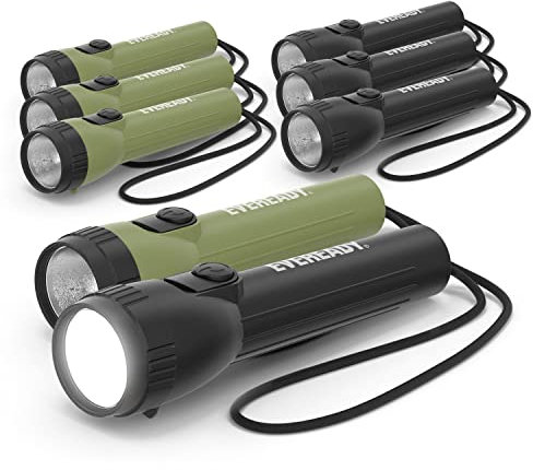 Eveready, Energizer Linterna Led Eveready, Linterna De Uso General En Verde Y Negro, Paquete De 8 Unidades