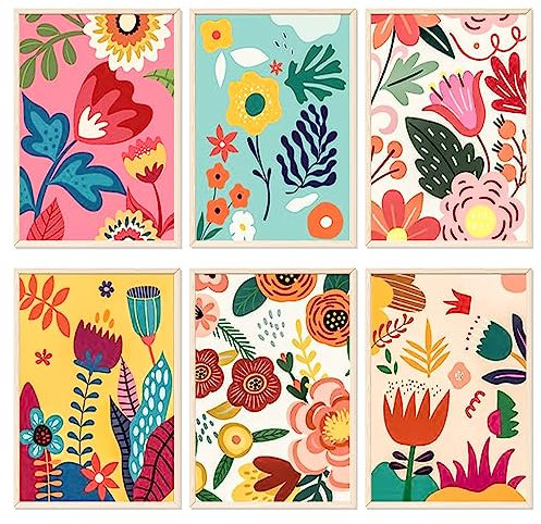 YALKIN Paint by Numbers for Adults and Beginner, Painting by Number Kits On Canvas,Without Frame DIY Color Oil Painting Acrylic Paints,Home Wall Decor 6 Pack 8x12 in