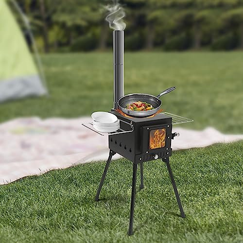 Zeltofen Tragbarer Holzofen für Zelte, Unterstände und Camping, beinhaltet Kamin Pfeife, Camping Herd
