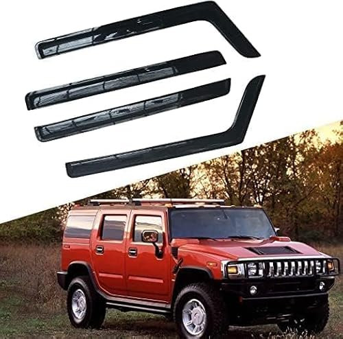 ASTRAE Enêtre de Voiture Deflecteurs pour H-ummer H2 H3 2003-2009,FenêTre LatéRale Vitres Coupe-Vent Pluie FuméE UV Gardes Vent Couverture Bouclier,Accessoires De Vitres De Voiture