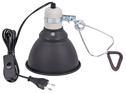 MOGOULUA Terrarium Dome 5.5 Zoll Reptilien Terrarium Dome Lampen E27 Aluminium Reflektorlampe Terrarium Lampenfassung für Infrarot UVA UVB Lampen für Eidechsen Schildkröte Bartagame Huhn Hund
