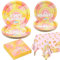 Groovy Party Decorations for 20 Guests, Includes Boho Hippie Birthday Paper Plates, Napkins, Groovy Tablecloth for Retro Hippie Boho Rainbow Dasiy Birthday Party Supplies, Two Groovy Birthday Party