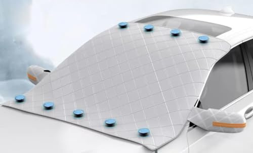 OTCPP Frontscheibenabdeckung Auto für Opel Vivaro 2014-2019, Windschutzscheibe Abdeckung mit 9 Magnet Fixierung, Winter Sonnenschutz Auto Frontscheibe,C 170 * 143