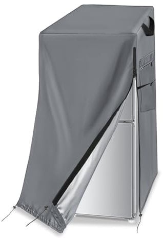 Safipotts Kühlschrankabdeckung, wasserdichte und staubdichte Abdeckung zum Schutz von aufrechten Gefrierschränken – geeignet für kalte Räume, Grau, 91,4 cm B x 76,2 cm T x 180,2 cm H