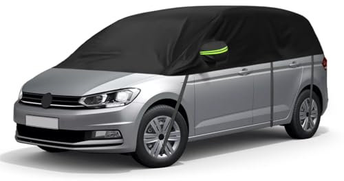 Autoabdeckung Wasserdicht Ersatz für VW Touran 2015-2024, Sonnenfest Hälfte Autoabdeckung, Halbgarage UV Beständige Halbe Auto Abdeckplane Staubdicht Schneefest Outdoor Indoor