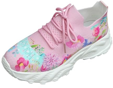 NNGOTD Damen Sneaker Atmungsaktiv Turnschuhe Leicht Laufschuhe Sportschuhe Freizeitschuhe Sneaker Damen 41 Riemchensandalen Damen flach leichte Sommerschuhe Damen