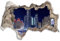 3D Wandtattoo selbstklebend Wanddurchbruch | Loch in der Wand Mauerloch | Wetterfeste Wandsticker Gross Innen und Outdoor | 120x80cm Stadt Hafen Nacht Dubai