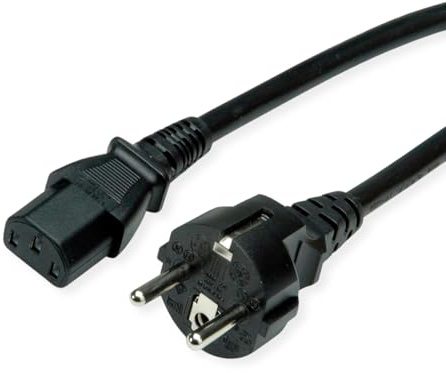 ROLINE VALUE Netzkabel, gerade IEC-Buchse, schwarz, 1,8 m