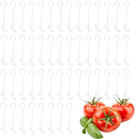 50 Stück Tomatenhaken, Tomato Hooks, Pflanzenclips, Pflanzenhalter, Tomato Clips Tomato Support J Hooks, Tomatenstütze Tomatenpflanzenstütze, Tomatenstützhaken Set Für Hängende Tomaten Und Gurken