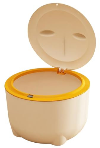 Katzenstreu Müll kann Beweis für Katzenkacke Mülleimer mit Pressentyp Deckel Abnehmbarer Plastikkatze Katzentoilette tragbare Katzenstreuentsorgungsbehälter für kleine Tiere Innenkatzen Gelb