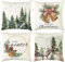 Aitsite Weihnachten Kissenbezug, 4er-Pack Winter-Kissenbezüge, Weihnachts-Kissenbezüge 45 x 45 cm, Winter, Weihnachts Dekoration für Wohnzimmer, Sofa, Schlafzimmerdekoration (Glocke)