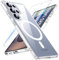 Hensinple Magnetica Cover per Samsung Galaxy S25 Ultra con Vetro Temperato, Compatibile con MagSafe, Custodia Samsung S25 Ultra Antiurto Trasparente Posteriore Sottile Resistente ai Graffi, Chiaro