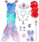 IKALI Meerjungfrau Kostüm Kinder, kleine Mädchen Fancy Dress Outfit, Meerjungfrau Kleid für Halloween Karneval Geburtstag Party 4-6 Jahre