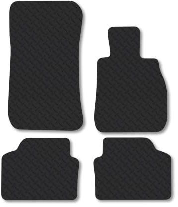 Compatible with BMW 3 Series (2005-2012) 5mm Rubber Car Mats | Heavy Duty Rubber Tailored Fit Floor Mats Full Coverage Durable Waterproof Accessories Easy Clean Anti Slip Made in the UK