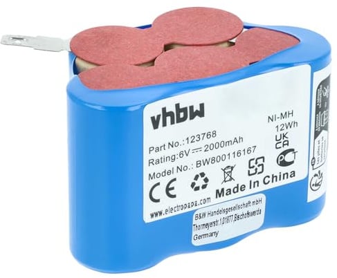 vhbw Batterie Compatible avec Hercules et Autres cyclomoteurs avec régulateur de Charge (2Ah, 6V, NiMH)