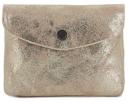 flora & co Porte-Monnaie Cartes Similicuir Suédé Brillant - Portefeuille Pochette à Magnétique Tout-en-Un Taille Petite - Pratique Léger - Doré