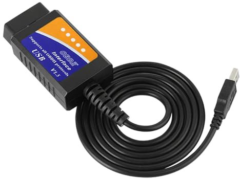 JNNJ ODBII Diagnostic, V1.5 Scanner D'interface De Câble De Diagnoic OBD2, OBD2 USB Câble De Diagnostic Connecteur, Autos Diagnostic Tool avec CD-Rom, pour Tous Les Véhicules avec Protocoles Obdii